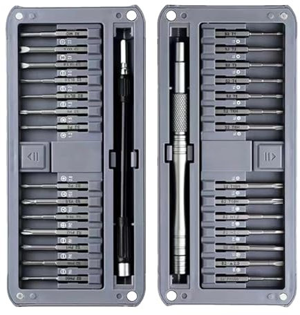 Computer Repair Screwdriver, Precision Function Tool Set, 6,50 x 3,03 x 1,10 Zoll, Ratchet Screwdriver, Hardware Repair Kit für PC, Laptop und Elektronik (Grau)