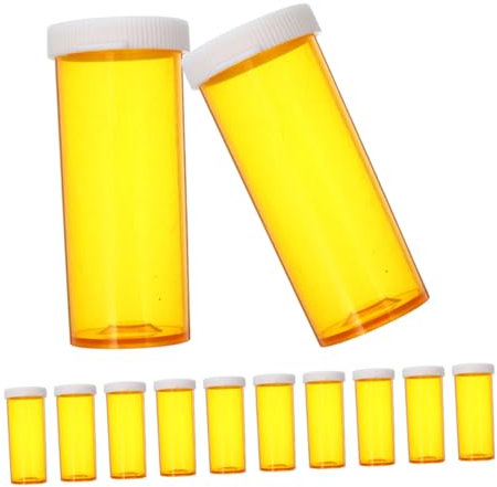 Garneck Travel Pill Case 12 Pack Plastic Medicine Pill Bottles Organizer Pharmacy Vials Tablets Storage Holder