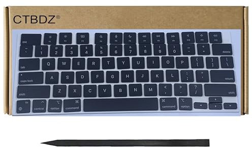 CTBDZ Ersatz-QWERTY-Tastenkappen für MacBook Air 13 Zoll 15 Zoll M4 A3240 A3241 US-Layout 2024–2025 (Mitternacht)