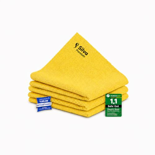 Silva Mikrofasertücher 38x35 cm – 3er Set – Weiche & saugstarke Reinigungstücher – Fusselfreie & kratzfreie Allzwecktücher für Glas, Spiegel, Möbel, Küche, Auto & Haushalt – Waschbar & langlebig