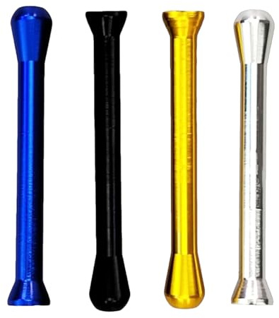 4 Stück Ziehröhrchen,Sniffer Set,Röhrchen,Ziehröhrchen Set,Sniffer,Koks Röhrchen,68mm Zieh Mini-Schnupftabakpfeife Aus Metall,Schnupftabak Strohhalm(Gold/Silber/Schwarz/Blau) für Schnupftabakflaschen
