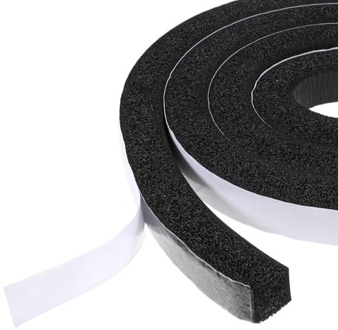 Ruban d'étanchéité autocollant, ruban adhésif en mousse, ruban d'étanchéité en mousse, résistant aux intempéries, anti-collision, insonorisant, étanche à l'eau, étanche à la poussière, noir, 25 x 25