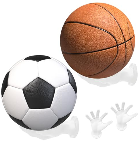 WIYETY Hand Wandhalterung für Bälle: 2 Stück Palmenförmiger Basketball-Aufbewahrungsregale, Ballhalterung Wand Hand, Ballhalter Wand, Kreative Ballhalterung Deko für Fußball und Basketball