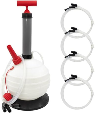 RATSTONE Extractor Aceite Motor 6L,Bomba Extractora Aceite Coche Manual,Equipada con Una Base Mejorada y Cuatro Tamaños De Manguera,Adecuada para Automóviles, Barcos, Cortacéspedes y Otros Equipos