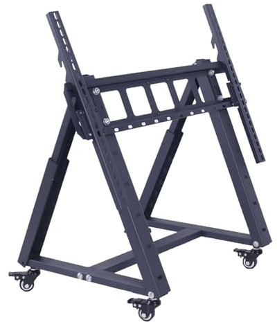 Mobiler TV-Ständer, robuster LCD-Wagen für 32-85 Zoll Fernseher, verstellbarer Betrachtungswinkel 20°-50°, unterstützt bis zu 60 kg, Rollboden-Monitorwagen