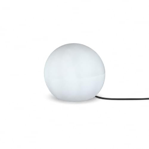 newgarden Außenleuchte mit Kabel Stecker Weiß IP65 inkl. E27 LED 2700 K 600 lm Ø 30 cm runde Wegeleuchte Haus Garten Kugelleuchte Terrasse