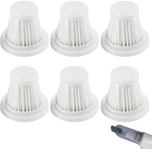 Lot de 6 filtres HEPA de rechange lavables pour aspirateur Hepa, filtres de rechange pour mini aspirateur à main sans fil, filtre pour aspirateur à main