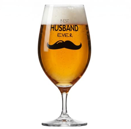 KROSNO Verre à Bière 1 pièce, 400 ml, pour Mari, Celebration Moments | Verre tulipe à pied pour bières artisanales, IPA, lagers, Cristal sans plomb, Compatibles lave-vaisselle, Idée cadeau, merci