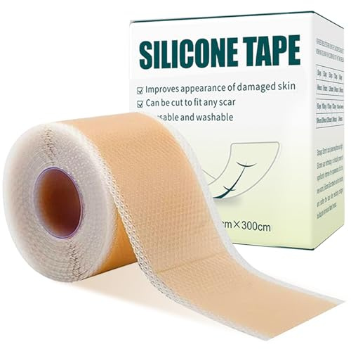 4 Cm X 300 Cm Cerotti Al Silicone Per Supporto Alla Pelle, Cerotto In Silicone Riutilizzabile, Migliorare L'Aspetto E La Texture Cutanea, Adatto Per Viso E Corpo, Professionale E Impermeabile