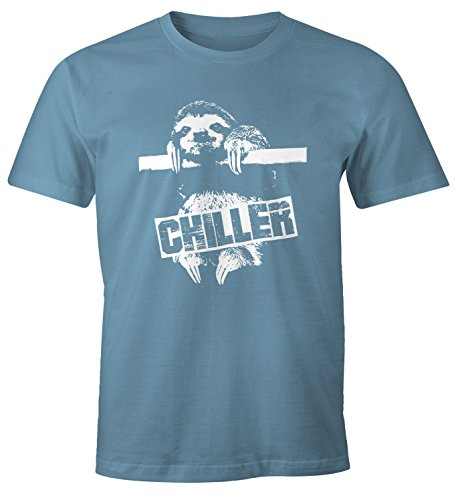 MoonWorks Lustiges Herren T-Shirt Faultier Born Chiller Sloth Fun Shirt