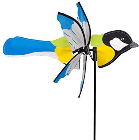 CIM Girouette Petite 2 en 1 KOHLMEISE - hélice Ø31cm, Longueur 41cm, Hauteur Totale 90cm - INCL. Tige de Fixation en Fibre de Verre et système de Suspension