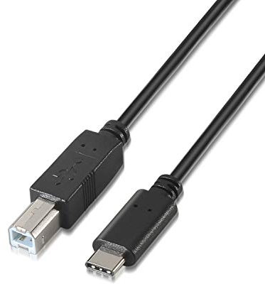 CABLE AISENS USB 2.0 IMPRESORA USB TIPO-C MACHO A USB-B MACHO 2M NEGRO A107-0054