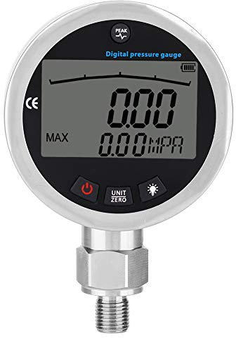 Akozon Digital Hydraulik Manometer SUS304 Edelstahl Hydraulisches Manometer Tester 0-400BAR, 0-40Mpa,0-10000PSI mit G1/4 Stecker-Mpa - Kpa,PSI,Kgf/cm²-Wasser, Gas, Öl Tester
