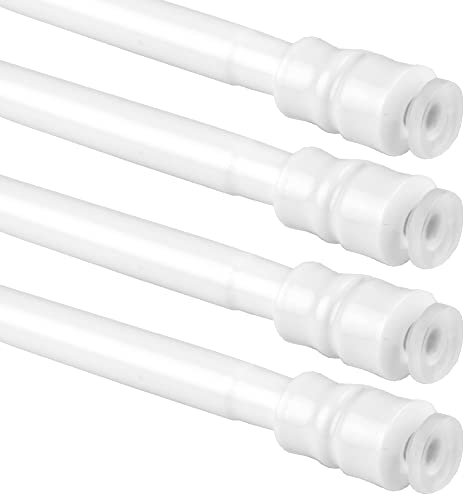 Bestlivings 4er Pack Klemmstange (Weiß) Schraubtechnik ausziehbar 40-60 cm, Gardinenstange zum Klemmen, für leichte Gardinen, kein Bohren - Kleben
