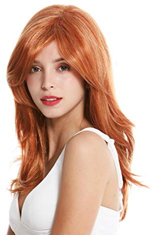 WIG ME UP - GFW2552 Damenperücke Perücke Damen lang leicht gewellte Scheitel helles Kupferrot Rot Blond