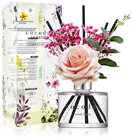 COCODOR Rosa Diffusore a Bastoncini/Bella Peonia (Lovely Peony) / 200ml / Diffusore per Ambiente, Profumatore Casa, Fragranza Ambiente, Regalo Donna