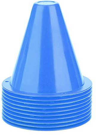 MAGT 3,35 Zoll Kunststoff Sporttraining Verkehrshütchen (10er-Set) - Für Kinderheim Gym Fußballtraining Fußball 5 Farben (Farbe : Blau)