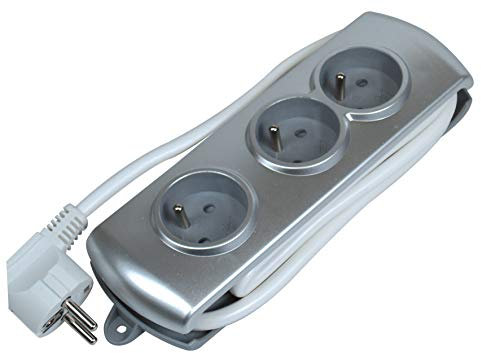 Bloc multiprise Design 3 Prises 16A+T, Silver