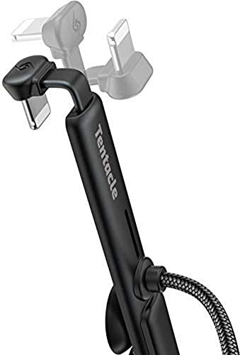 topp Gaming Tentacle Câble de charge coudé et flexible pour Apple iPhone avec connecteur Lightning, noir