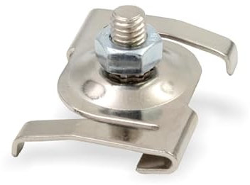 Deckenclip M6 für Odenwalddecken Schienen, passend für Rasterdecken ohne bohren | mit Gewindebolzen M6x10mm und Mutter (Vernickelt)