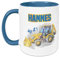 GRAZDesign Kindertasse mit Namen, Tasse Kinder, personalisierte für Junge Trinkbecher Kindergeschirr Kinder Becher Hellblau, Keramik BPA-frei, 330ml Motiv Bagger