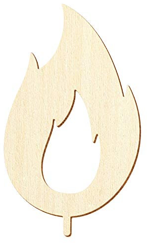 Holz Kerzenflamme V3 - Deko Basteln 5-50cm, Pack mit:1 Stück, Höhe:7cm hoch