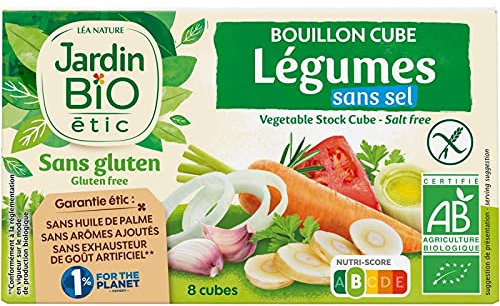JARDIN BIO - Bouillon Cubes Légumes Sans Sel Ajouté 80G - Lot De 4 - Offre Special