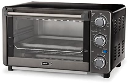 Dash Express Countertop Toaster Oven with Quartz Technology, Bake, Roast and Toast with 4 Slice Capacity and Pizza Capacity, Black