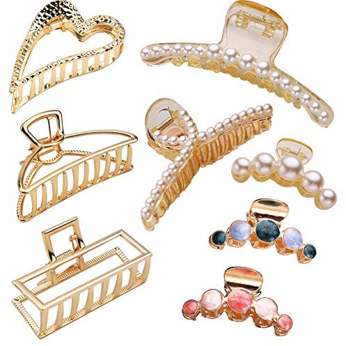 Mittel Große Haarklammer, 8 Stück Haarspangen Damen Mädchen, Klaue Clips Metall, Unregelmäßige Rutschfeste Haarnadel, Haarspangen, Metall Haarnadel, Kiefer Kklammer Haarklammern für Frauen und Mädchen