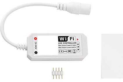 Ahvqevn Controllo Vocale un Strisce Luminose un LED RGB Lavora con Alexa e Home, Controller Intelligente WIFI con App Gratuita Tramite IOS o Android