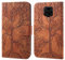 Aisenth Handyhülle für Xiaomi Redmi Note 9 Pro, Baum Muster PU Leder Handytasche Brieftasche Klapphülle Etui Wallet Flip Case Schutz Hülle mit TPU innen Schale, Kartenfächer -Braun