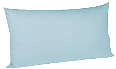sleepling Satin Kissenbezug, Kissenhülle aus 100% seidig weicher Baumwolle, Bezug Kissen Kopfkissen, 60 Grad, Ökotex 100, Made in EU, 40 x 80 cm, eisblau