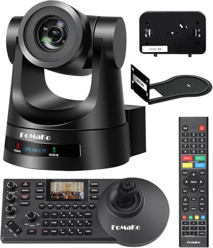 FoMaKo SDI PTZ Kamera Set, KI-Tracking Gen 3, 20x Optischer Zoom, mit 3G-SDI/HDMI/USB3.0/LAN(PoE), für Gottesdienst, Bildung, Live Streaming (BH201 Set, mit 1*FMK20SDI Pro + 1*PTZ Controller)