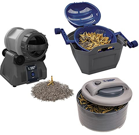 Frankford Arsenal Rotary Tumbler Lite Professional Kit Nettoyage de rechargement Unisexe, Gris, Bleu, Taille Unique