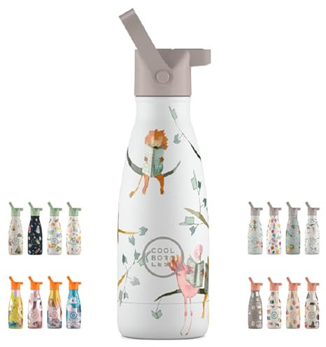 Botella Térmica Infantil - 260 ml - Reading Buddies - Botella de Agua de Acero Inoxidable - Bebidas Fías 36 Horas y Calientes 18 Horas - Acabado con Pintura en Relieve - Sin BPA - Cool Bottles