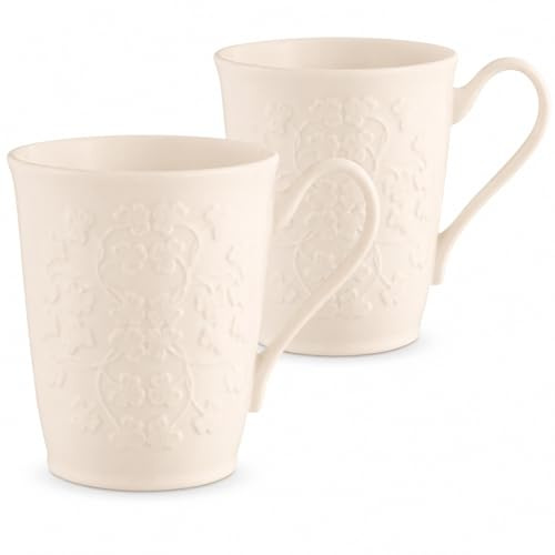Belleek Classic Shamrock Mug Set of 2 | 18.6oz China | Dishwasher Safe