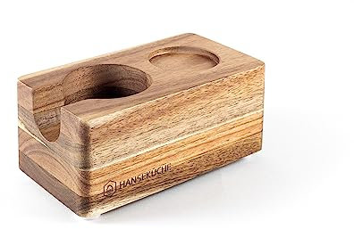 Hanseküche Station de Tamper en Bois d'acacia de Haute qualité - Station de Tamper en Bois, Accessoires Barista pour Machines à Porte-Filtre (51 mm Acacia), Espresso, Porte-Filtre