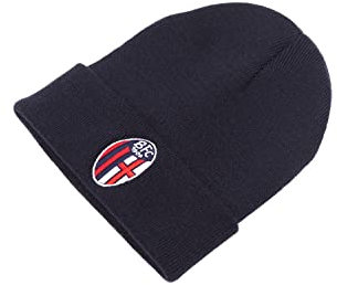 Perseo Trade srl Wintermütze Fußballmütze Bologna FC Logo BFC 1909 - offiziell - Farbe Marineblau - 100% Acryl - bestickt