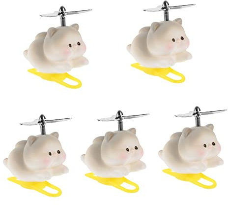 Abaodam 5st Puppenschmuck Lenker Dekoration Tierische Motorradklingel Lenker-katzenpuppe Lenkerpropeller Katze-armaturenbrett-dekorationen Auto Enten Halterung Vinyl Fahrrad Kind