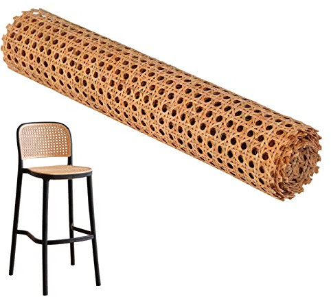 Rollo de Mimbre Natural,Marrón Correas de Caña Natural Cane Webbing Rattan para Proyectos de Caning Anís Estrellado Ratán Rollo para Manualidades Gabinete Silla Muebles (100CM, 35CM)