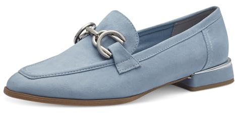 MARCO TOZZI Damen Loafer mit Absatz Elegant Vegan, Blau (Polar), 41 EU