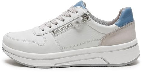 ara Damen Sapporo Sneaker, Nebbia,COOL-Blue,Pebble, 39 EU Weit