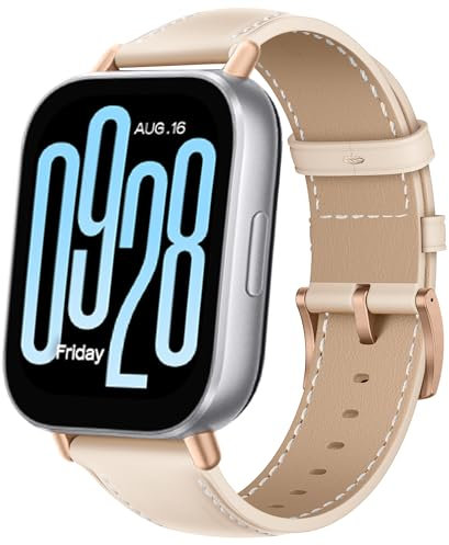 KoGiio Leder Armband 22mm für Xiaomi Watch 2/Redmi Watch 5 Lite/Active/Watch S4 Sport/S3/2 Pro, Ersatz Weich Uhrenarmbänder - Weiss