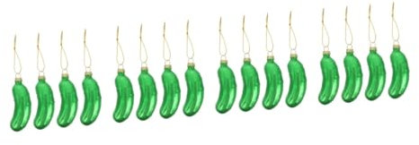 Happyyami 16 STK Gurke Anhänger Weihnachtsgurken-anhänger Gurkenschmuck Für Den Weihnachtsbaum Weihnachtsgurke Ornament Baumschmuck Aus Gurkenchips Glas Partybedarf Weihnachten