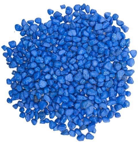 Blue Pebbles for Crafts, 0.9 Pound Natural Polished Aquarium Gravel, Decorative Pebbles for Indoor Plants, Turtle Tank, Vase, Succulents Cactus, Garden Landscaping