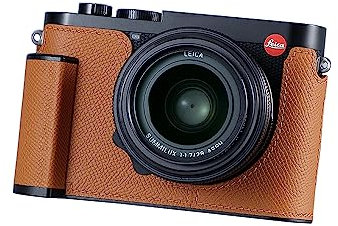 SIUTATDSH Camera Half Case for Leica Q3, Vintage Metal Genuine Leather Camera Protective Cases Stylish Portable Shockproof (Brown)
