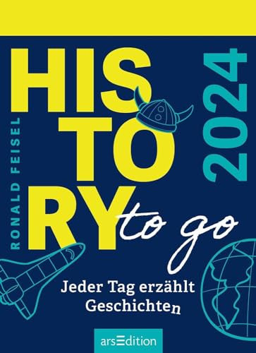 Harenberg History to go - Tagesabreißkalender 2024 - arsEdition-Verlag - Aufstellkalender - Jeder Tag erzählt Geschichten - 10,5 cm x 14,5 cm