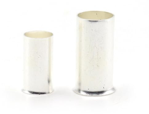 Elektrische Anschlüsse 100 Stück elektrische Drahtverbinder-Zwinge, elektrische Kabelklemme, Messing, blanke Versilberung, Crimp-Klemme, 0,5–25 mm, 22–4 AWG (Farbe: 6 mm²) (Color : 16mm2)