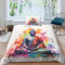 ESSAHI Buddha 3D Gedruckter Bettwäsche Set, Mit Kissenbezug Und Reißverschluss Weiche Und Angenehme Microfaser Buddhist Bettbezug 3 Teilig Für Kinder Erwachsener Single（135x200cm）