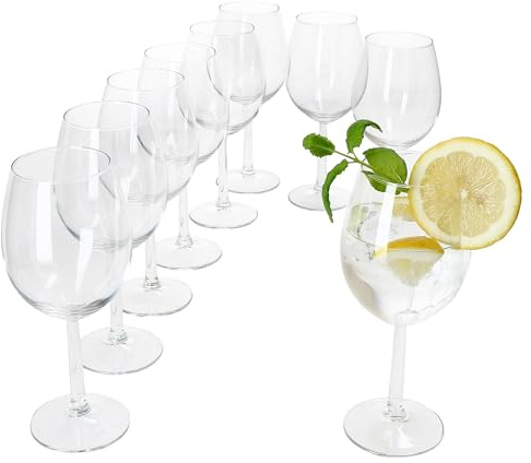 MamboCat 9er Set Vinissi universal Wasser- & Weingläser I 300ml, Höhe 20cm I für 9 Personen I klares großes Wasserglas I transparente Gläser für Wein, Cocktails, Dessert, Wasser, Saft & Co